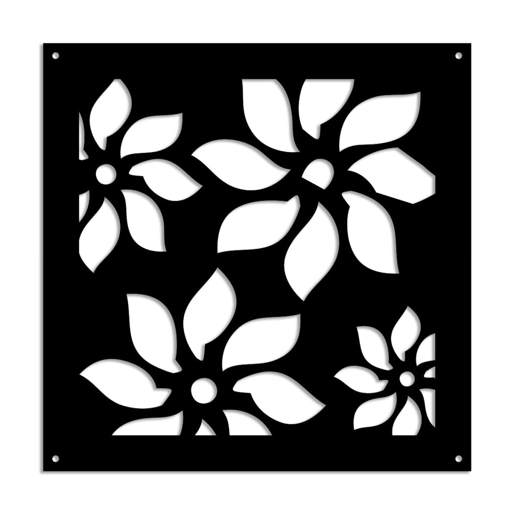 SUNFLOWERS - Pannello in PVC traforato - Parasole Misura: 98x98 cm, Colore: nero