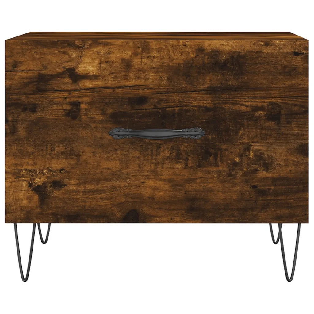 2 pz Tavolini salotto | Tavolino da caff¨¨ | Tavolino da Soggiorno Rovere Fumo 50x50x40cm Legno Multistrato