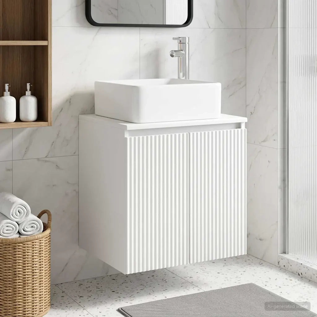 Mobile Lavabo da Parete Bianco 53 x 35 x 63 cm 890422