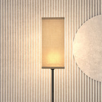 Lampada da Terra 40W con Interruttore a Pedale Ø25x161.5 cm Paralume in Tessuto Effetto Lino Nero e Beige