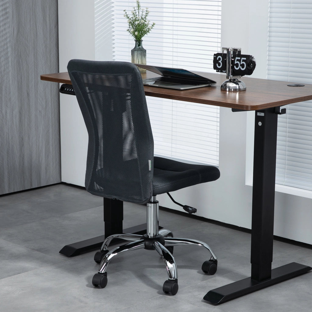 Sedia da ufficio ergonomica ¨C zephmum ¨C grigio scuro con struttura in metallo