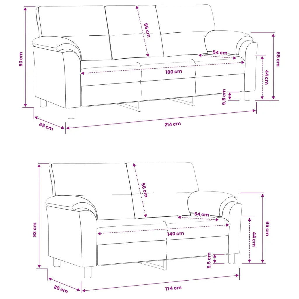 Set di divani 2 pcs Rosa Velluto 3430508