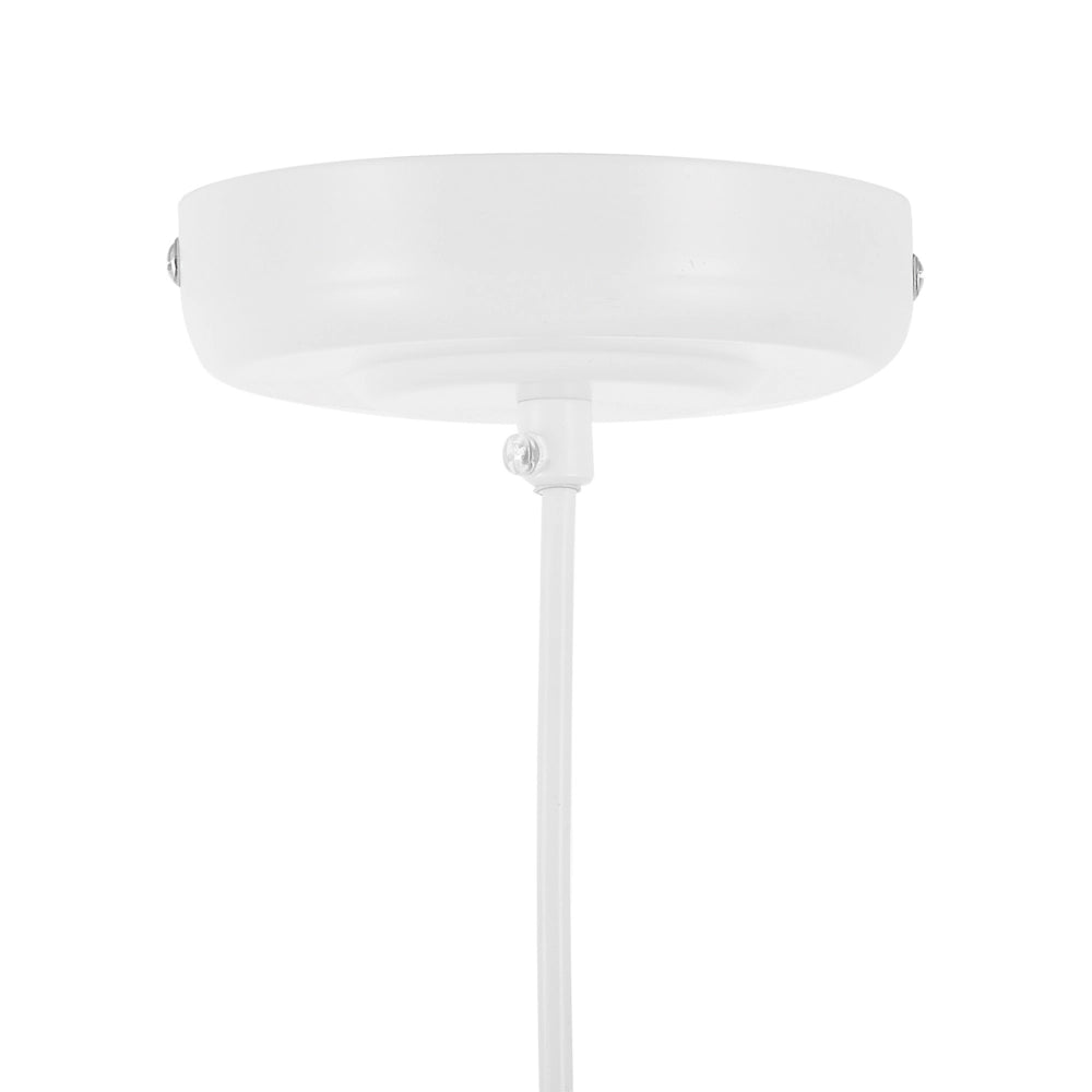 Lampadario in Metallo di colore Bianco con Paralume Semicircolare Design Industriale Moderno