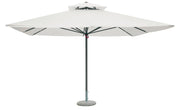 Ombrellone da Giardino 4x4m Palo Ø60 mm in Poliestere Grigio e Ecrù