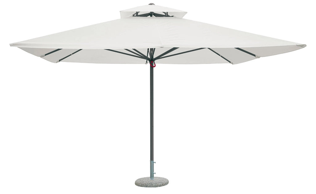 Ombrellone da Giardino 4x4m Palo Ø60 mm in Poliestere Grigio e Ecrù