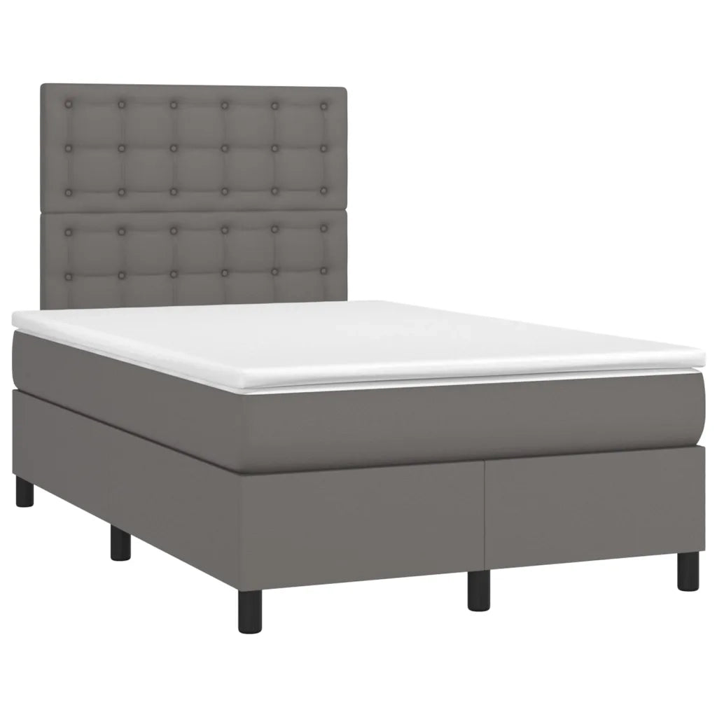 Giroletto a Molle con Materasso Grigio 120x200 cm in Similpelle 3142837