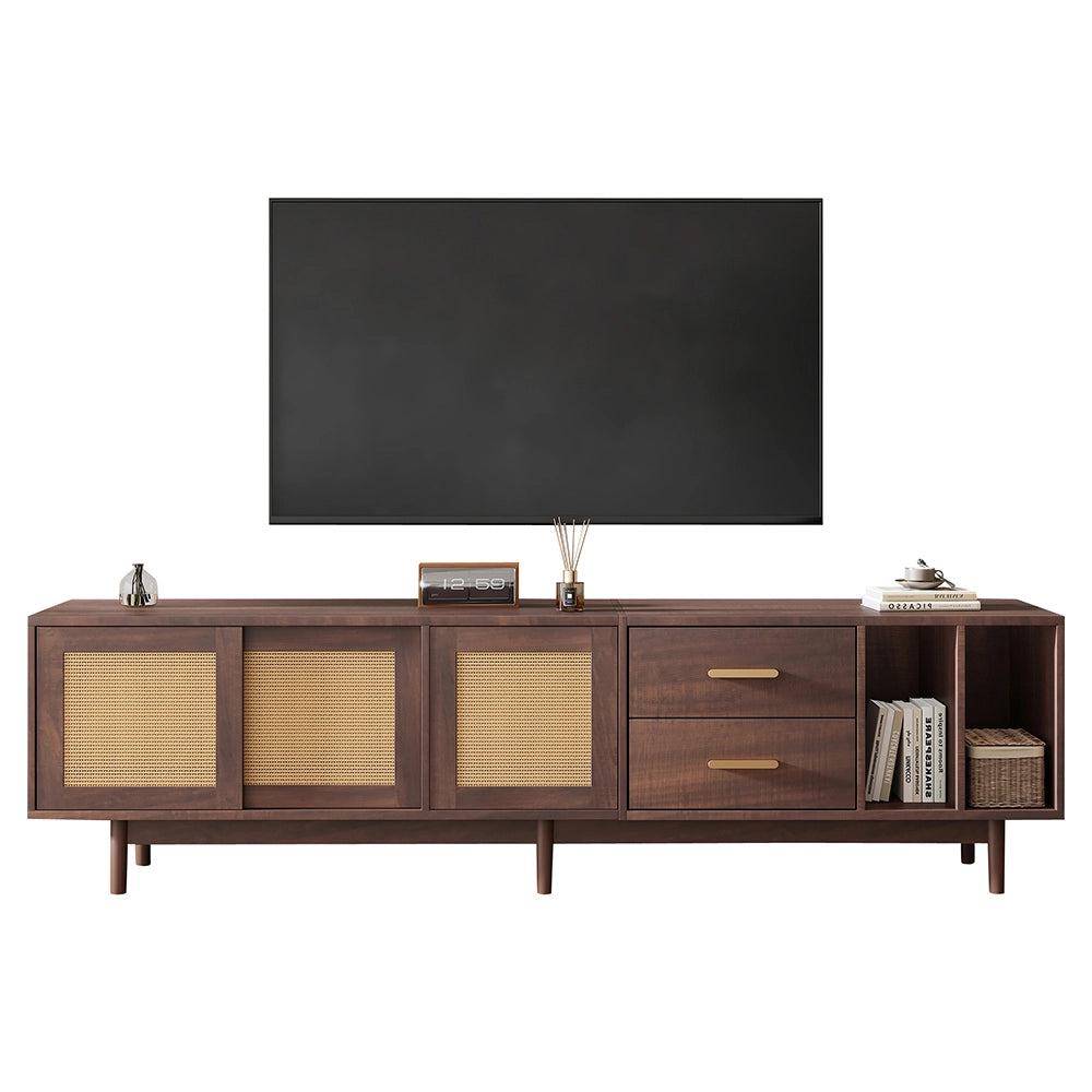 Mobile TV rattan - Xylo - 190x40x52cm 6 piedi per 75"