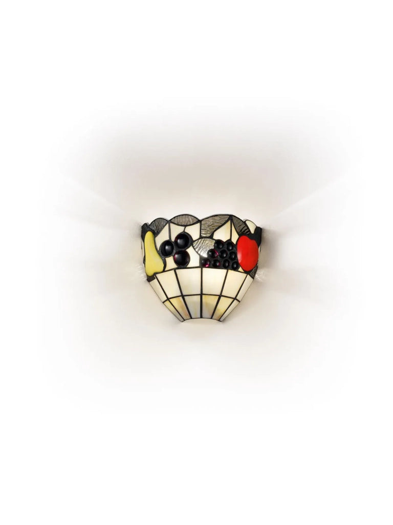APPLIQUE FRUIT IN VETRO TIFFANY H.18X25X12 1 LUCE ATTACCO E27
