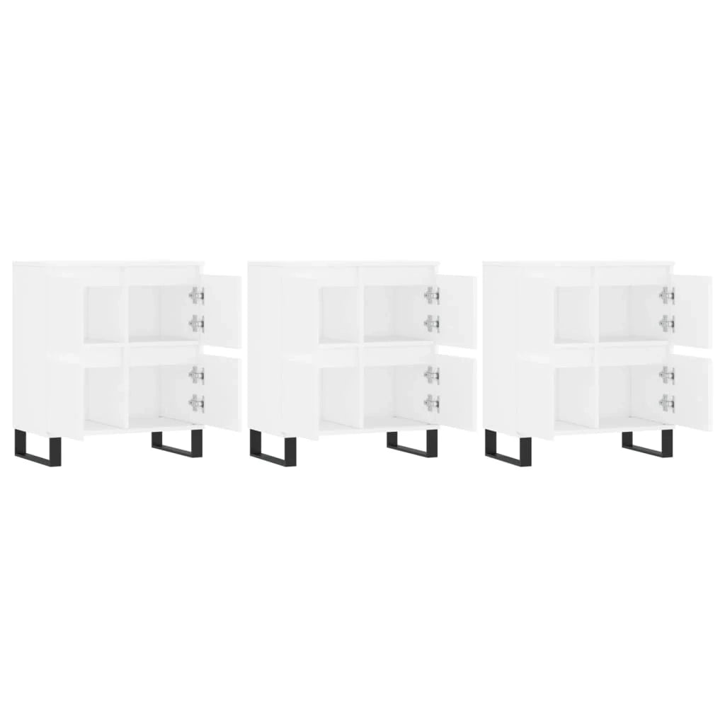Buffet credenza cassettiera armadio mobile contenitore organizer per cucina soggiorno salotti 3 pezzi legno ingegnerizzato bianco 02_0037001