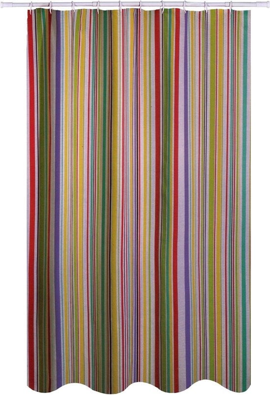 Douchegordino antischiumoso - antibatterico e impermeabile - lavabile - con anelli di douchegordino - poliestere - 180x200cm