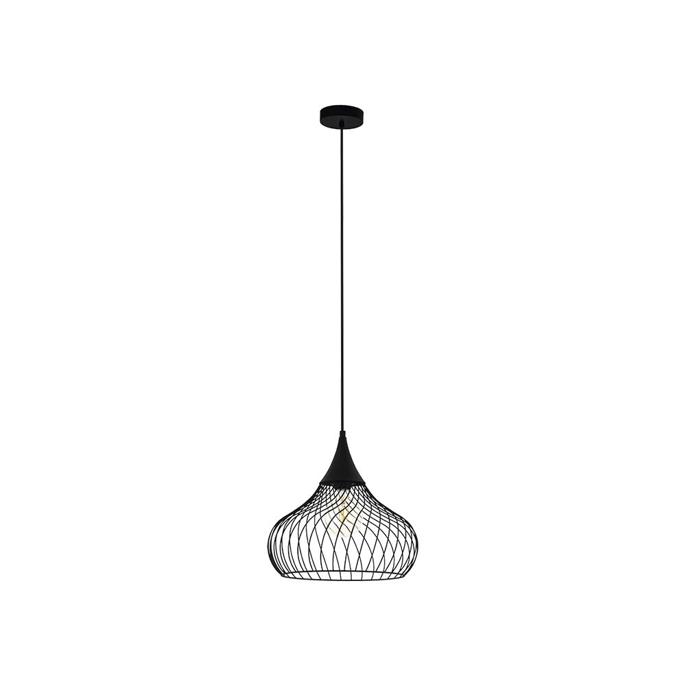 Lampadario Industrial Staverton 1 Luce Acciaio Nero