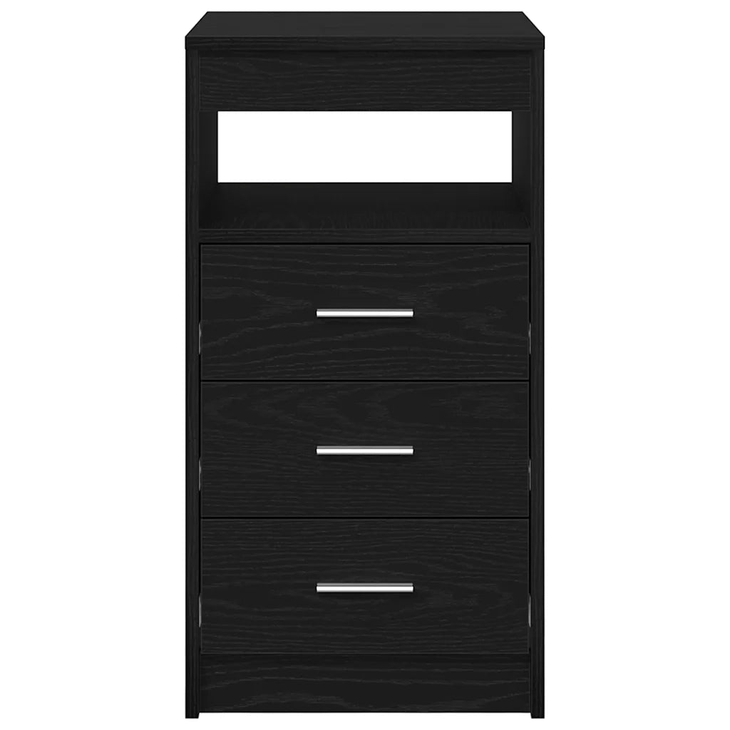 Cassettiera Rovere Nero 40x50x76 cm in Legno Multistrato 862009