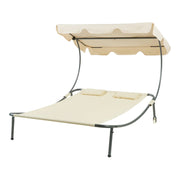 Chaise longue doppia con baldacchino in acciaio laccato poliestere beige 03_0009208