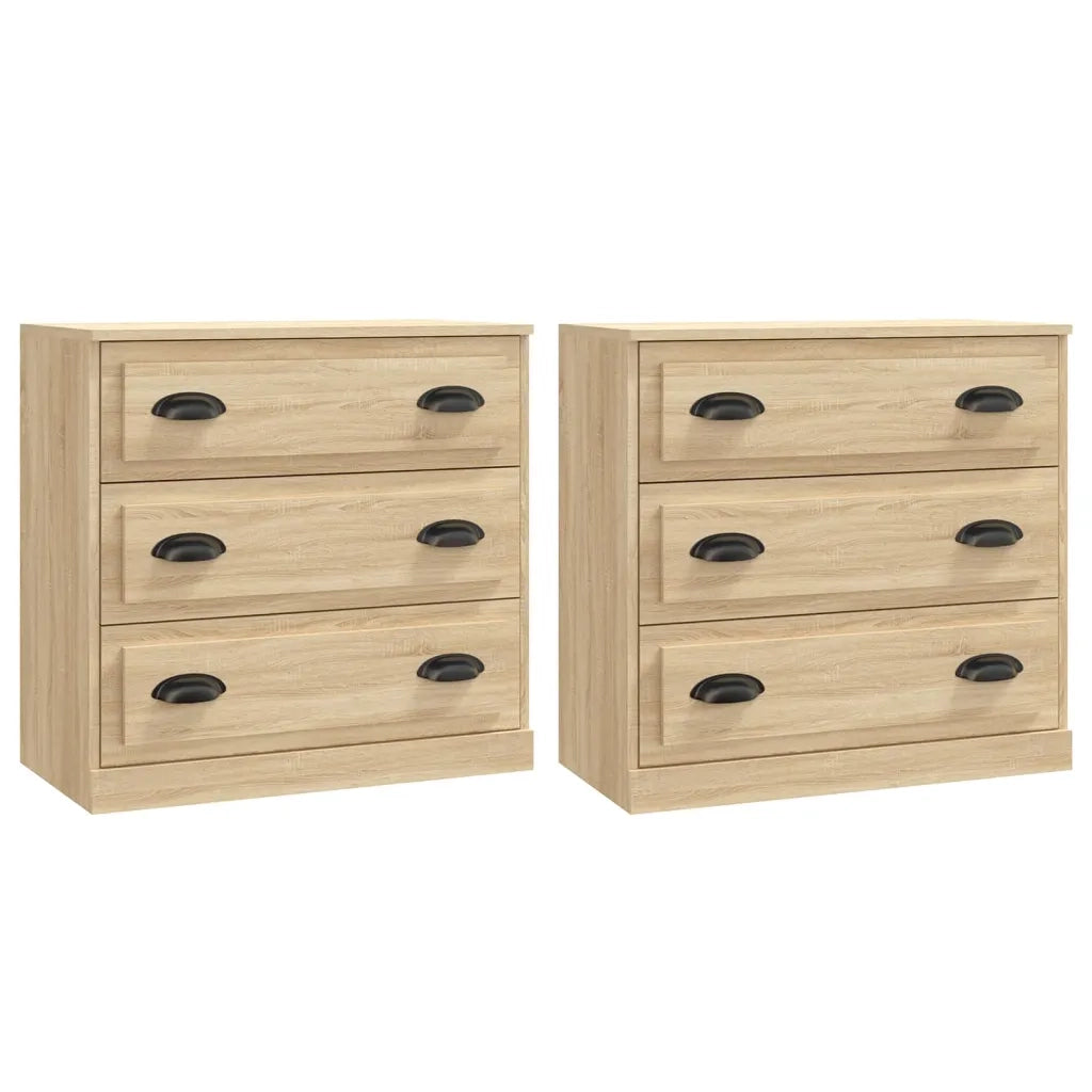 vidaXL Credenze 2 pz Rovere Sonoma in Legno Multistrato