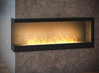 Camino a Bioetanolo da Incasso 120x45 cm Corner 1200 Left Sinistro Nero con Vetro