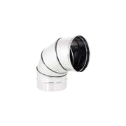 Curva gomito inox 140mm orientabile registrabile 5 decimi curvatura 0-90°