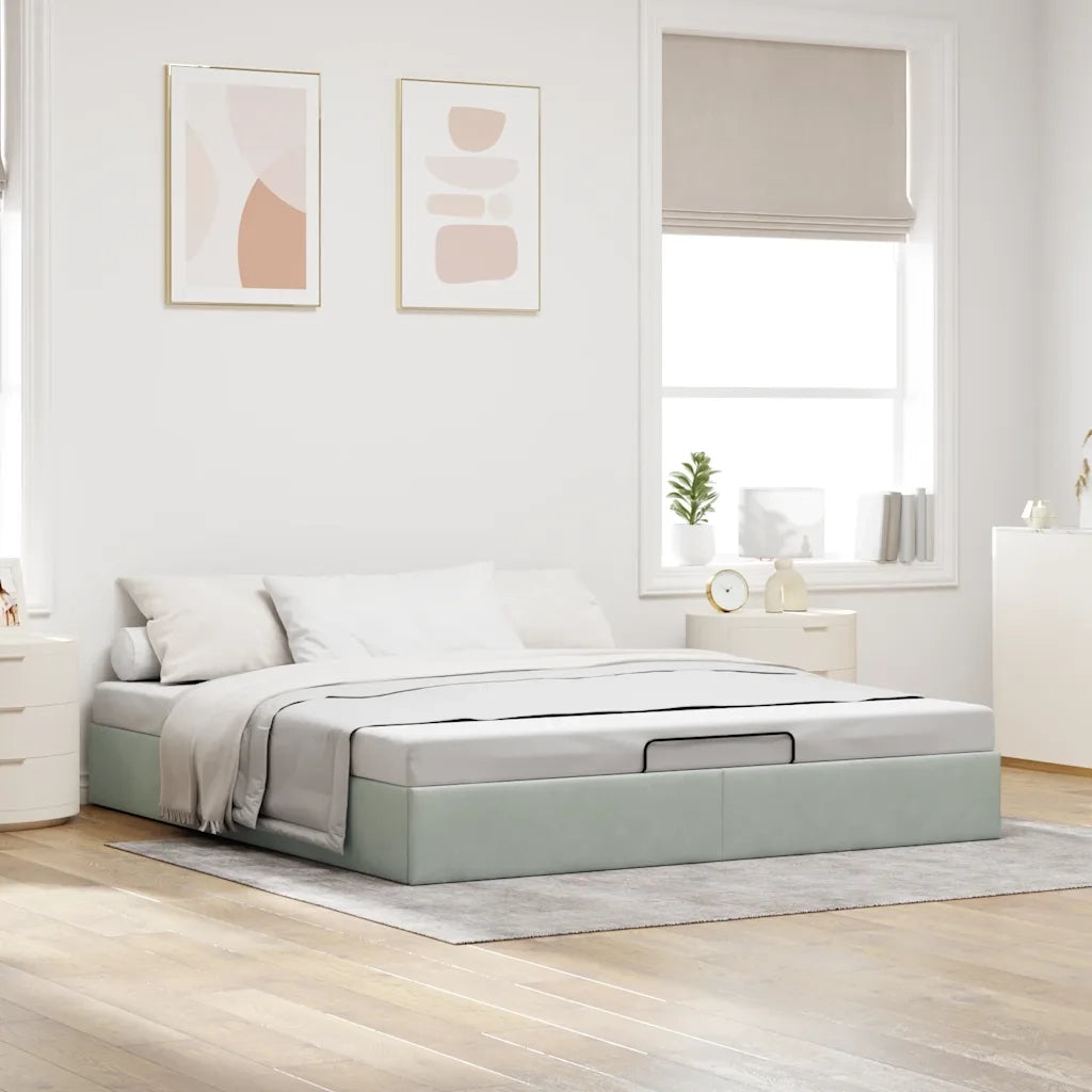Struttura Letto Pouf senza Materasso 160x200 cm in Velluto 3310973