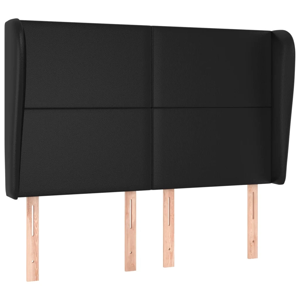 Testiera | Testata ad Orecchio Nera 147 x 23 x 118/128 cm in Similpelle