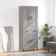 Credenza-Buffet-Armadio da cucina Grigio Sonoma 69,5x34x180 cm in Legno Multistrato 688221