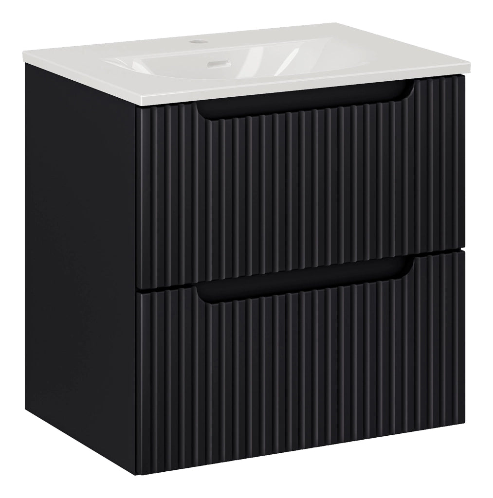 Set mobili bagno 60 cm con lavabo per mobile SKY Nova Black 60 cm