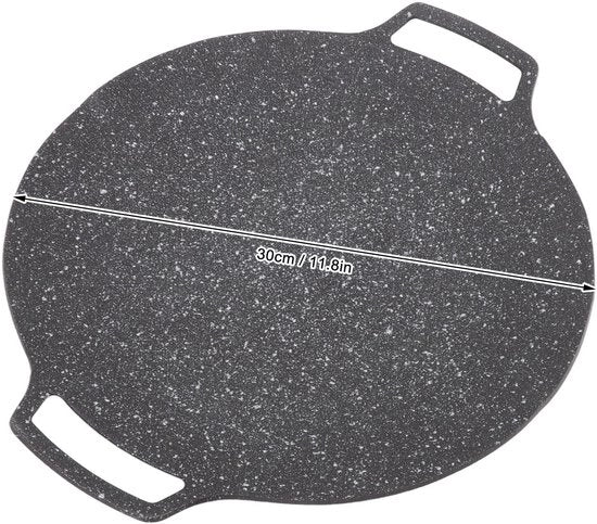Piatto Grill 30cm - Piatto per BBQ Coreano - Lega di Alluminio - Adatto per Gas/Induzione - Resistenza Corrosione - Cottura Interna/Esterna - Teppanyaki