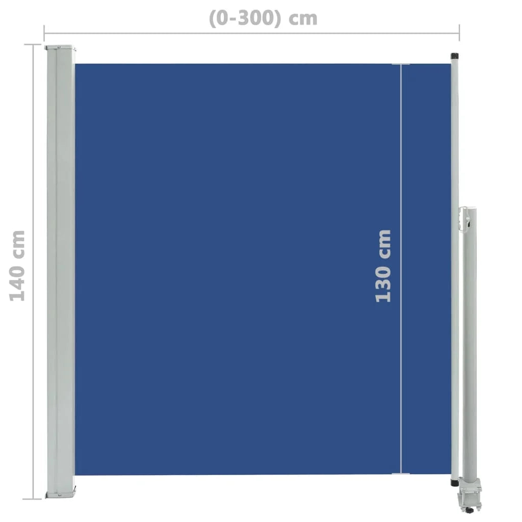 Tenda da sole laterale retrattile/schermo privacy per patio giardino terrazza balcone 140 x 300 cm blu 02_0007227