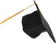 Cappello per laureati - Flessibile - Cappuccio Nero - Penna Gialla - Portatile - Leggero - Comfortevole Adattamento - Tessuto Poliestere - Cappello laureandi
