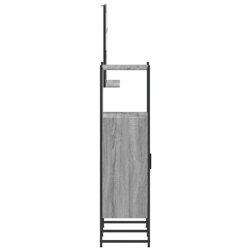 Set Mobili da Bagno | Armadio da bagno 3 pz Grigio Sonoma in Legno Multistrato