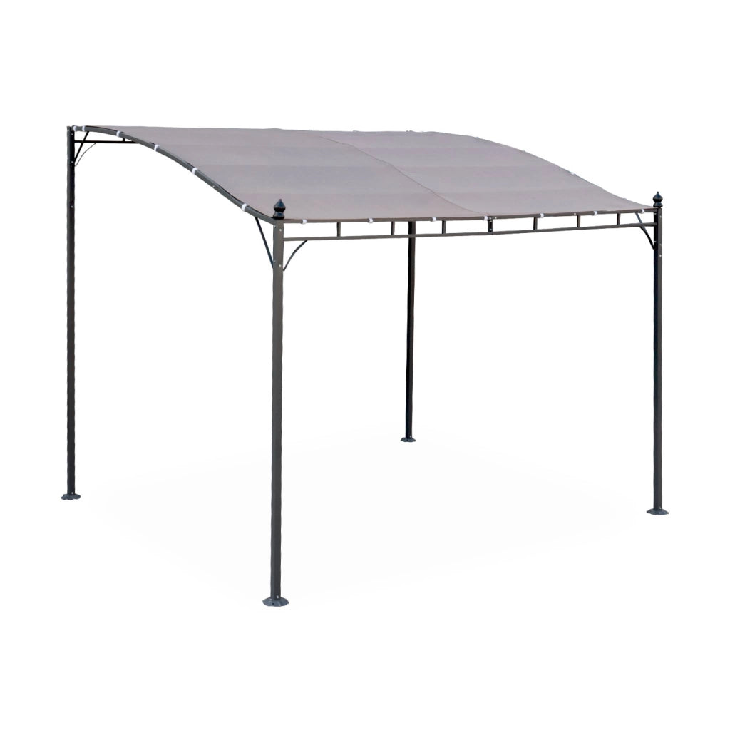 Pergola a parete struttura in acciaio 3x2,5 m  con tetto in tessuto,