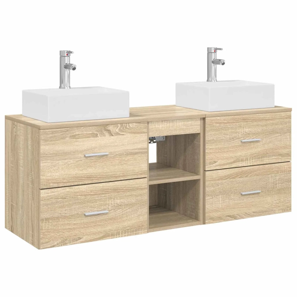 Set di Armadi da Bagno 3 pz Rovere Sonoma 49,5 x 41 x 62,5 cm 3405837