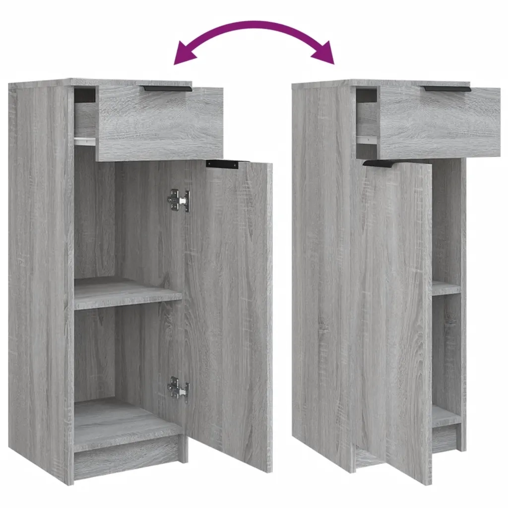 Set Mobili da Bagno 5 pz Grigio Sonoma in Legno Multistrato 3115858