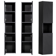 Mobile a Colonna Pensile da Bagno NEWPORT 140x30x25 cm - Nero [en.casa]