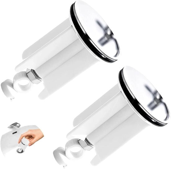 Set di 2 stopper di scarico universali 40 mm, regolabile in altezza, cromato, con sigillazione in gomma, adatto per diverse vasche da bagno, bloccatore di scarico duraturo, facile da installare