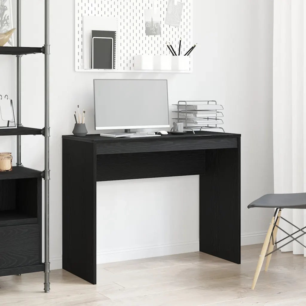 Scrivania | Tavolo da Ufficio Rovere Nero 90x40x72 cm Legno ingegnerizzato