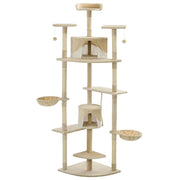 Albero per Gatti e Tiragraffi in Sisal 203 cm Beige e Bianco CFW5279234