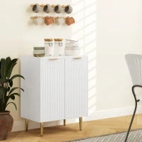 Buffet cucina mobile da stoccaggio con 2 ante ripiano regolabile piedi metallici rialzati 60 x 40 x 80 cm bianco