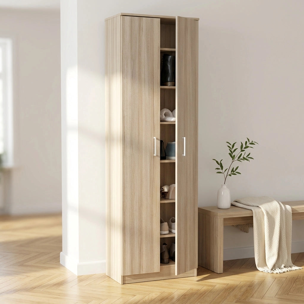 Armadio scarpiera con 7 scaffali in Legno Composito cm 33x45x192 - BONIFACE