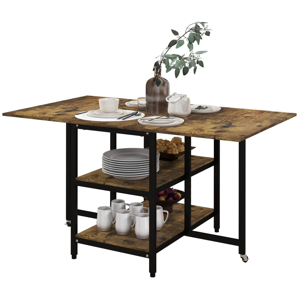 Tavolo da pranzo pieghevole ¨C zephmum ¨C 140x80x75 cm, marrone e nero