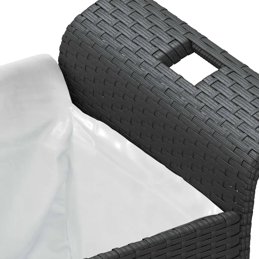 Panca da Giardino con Cuscino Nero 116x46x57 cm in Polyrattan