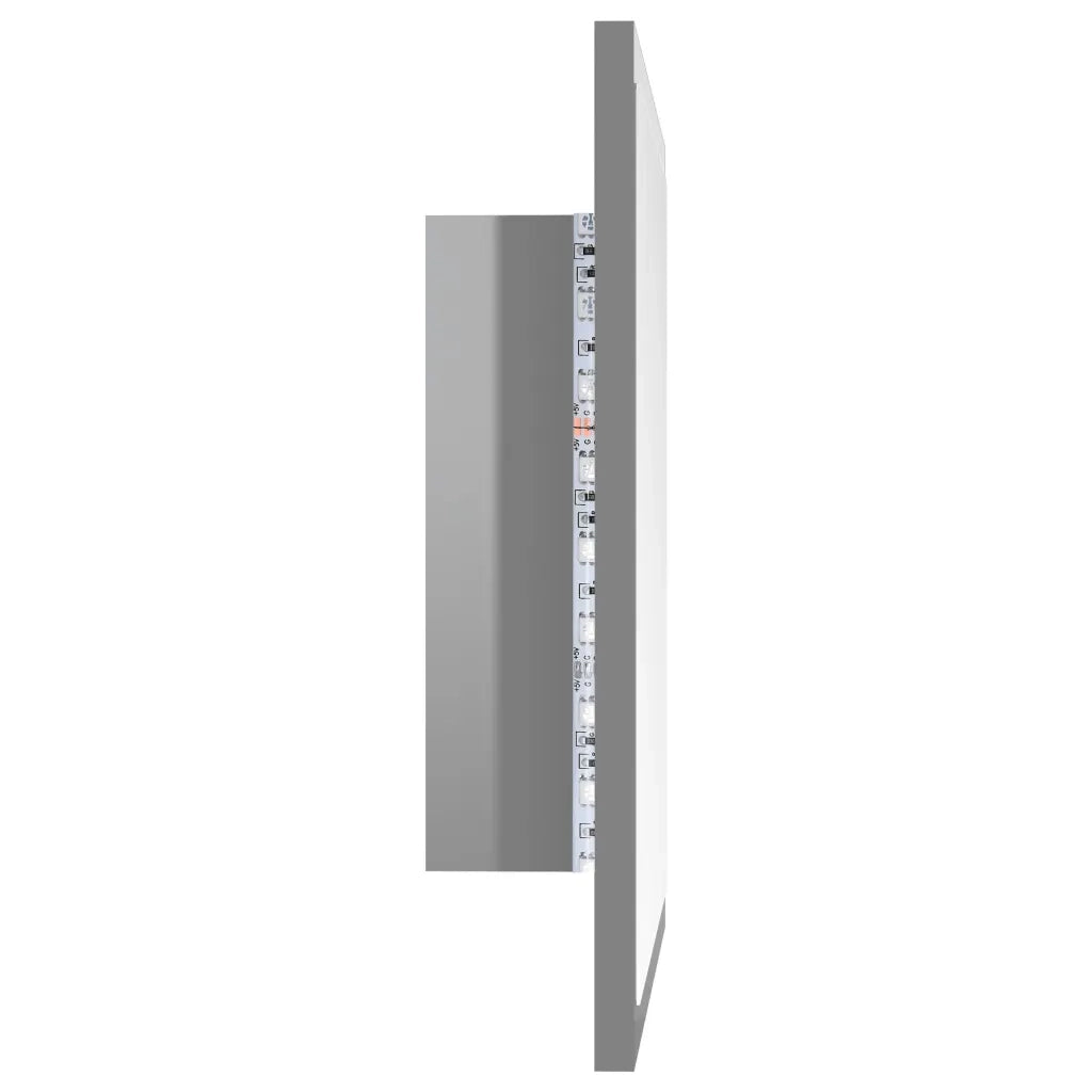 Specchio da Bagno LED Grigio Lucido 40x8,5x37 cm in Acrilico 804915