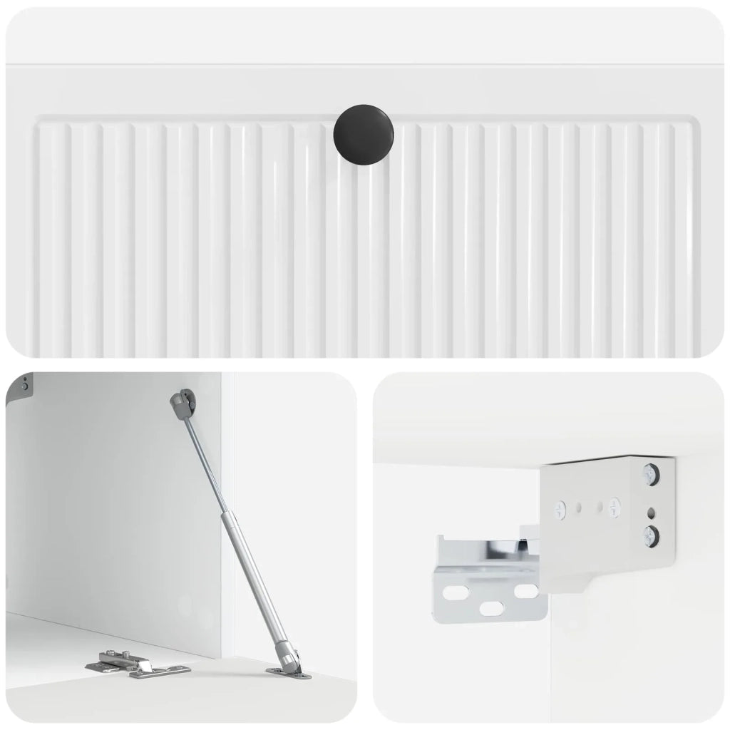 Mobile Porta TV da Muro Bianco Lucido 78,5 x 41 x 30 cm 898009