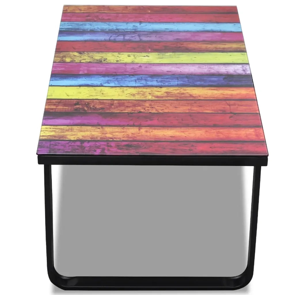 Tavolino da CaffÃ¨ con Stampa su Vetro Arcobaleno  cod mxl 58388