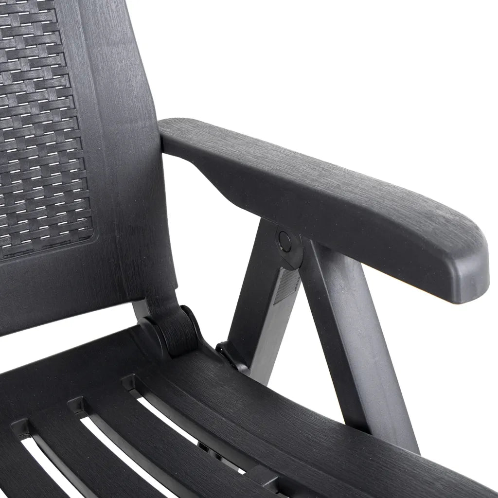 Sedie da Giardino Reclinabili 2 pz in Plastica Antracite 48761