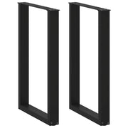 Set di 2 gambe per tavolo da bar a forma di U 60 x 90-91 cm design moderno con pratici piedini livellatori acciaio nero 02_0057464