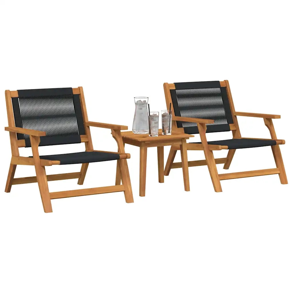 Sedie da Giardino con Tavolo 3 pcs Nero 3214437