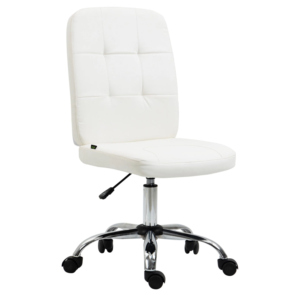 Sedia da Ufficio Girevole in Similpelle ¨C zephmum ¨C Bianco 45x59x90-100 cm