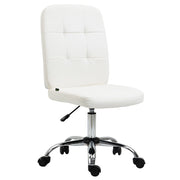 Sedia da Ufficio Girevole in Similpelle ¨C zephmum ¨C Bianco 45x59x90-100 cm