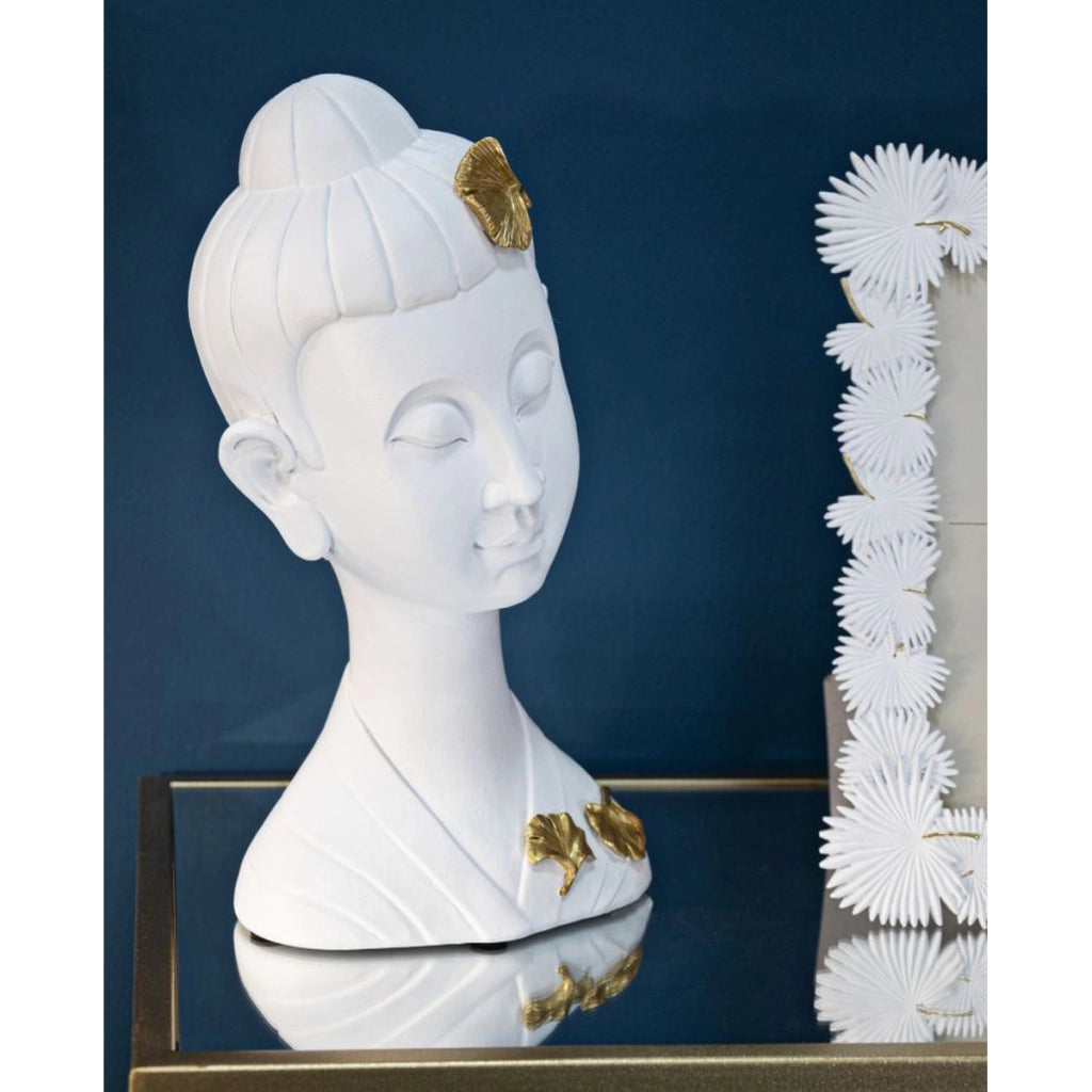 Scultura VKH373, Bianco, Poliresina, 21,5x16x35 cm