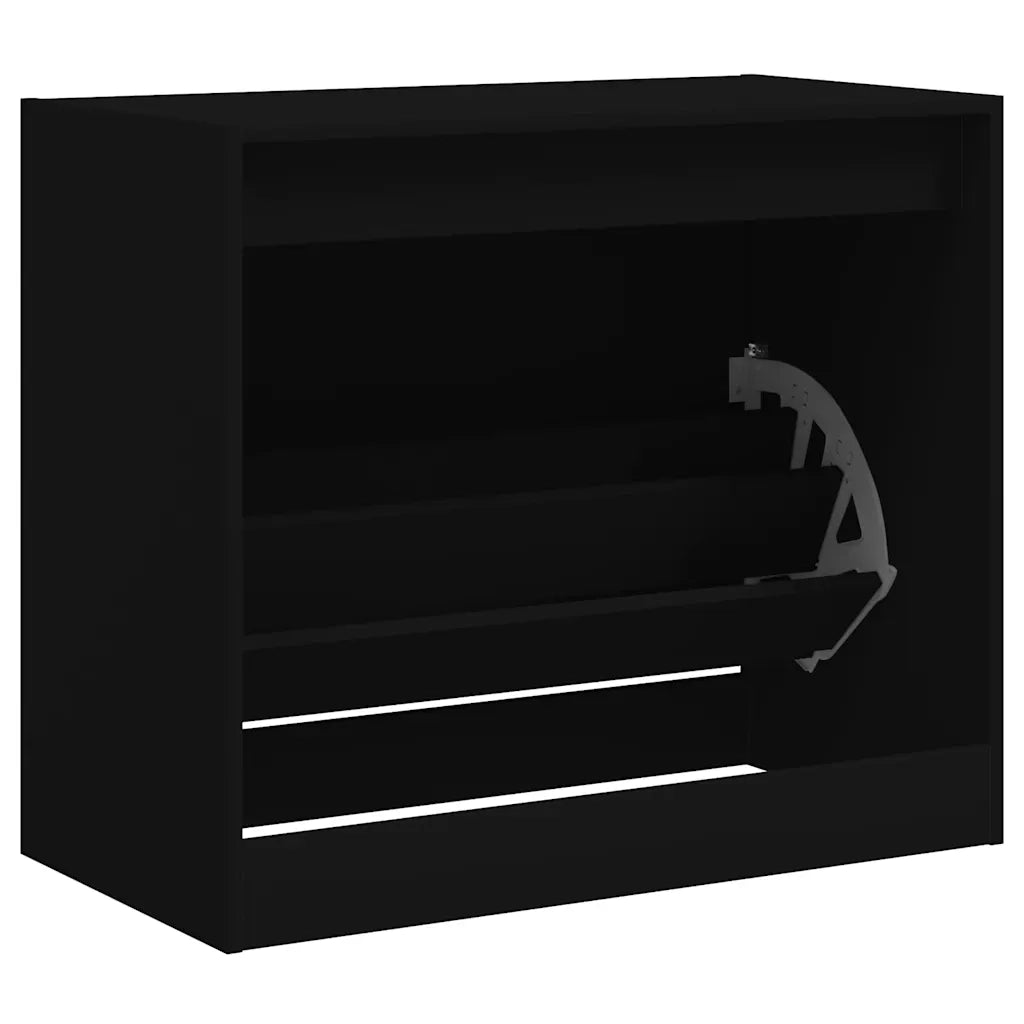 Scarpiera-Scaffale per scarpe Nera 80x42x69 cm in Legno Multistrato