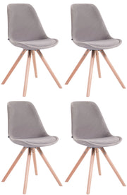 Set di 4 sedie Toulouse in velluto rotondo grigio,natura
